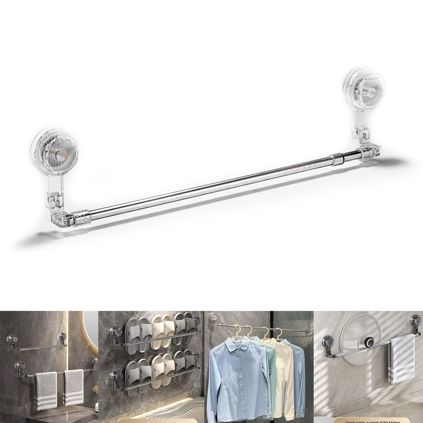 Toallero De Pared Con Ventosa Retráctil